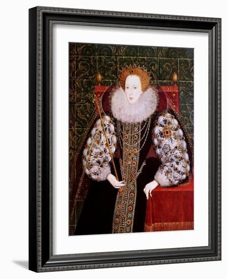 Elizabeth I, C.1590 (Oil on Panel)-English School-Framed Giclee Print