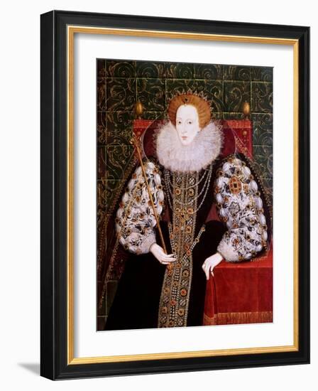 Elizabeth I, C.1590 (Oil on Panel)-English School-Framed Giclee Print