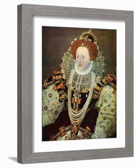 Elizabeth I, Queen of England and Ireland, C1588, (C1902-190)-George Gower-Framed Giclee Print