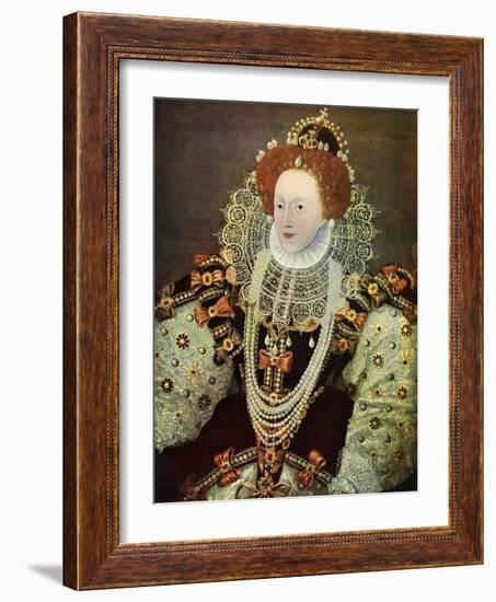 Elizabeth I, Queen of England and Ireland, C1588, (C1902-190)-George Gower-Framed Giclee Print