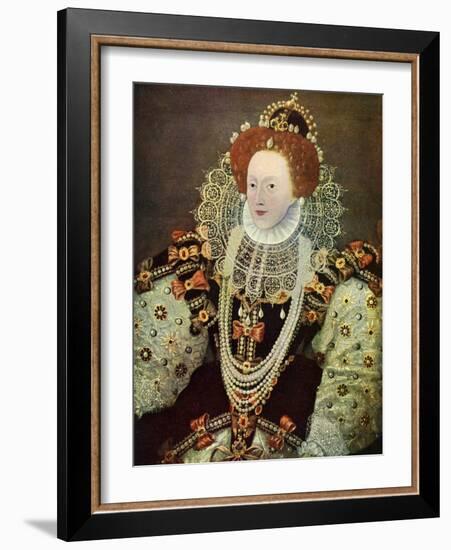 Elizabeth I, Queen of England and Ireland, C1588, (C1902-190)-George Gower-Framed Giclee Print