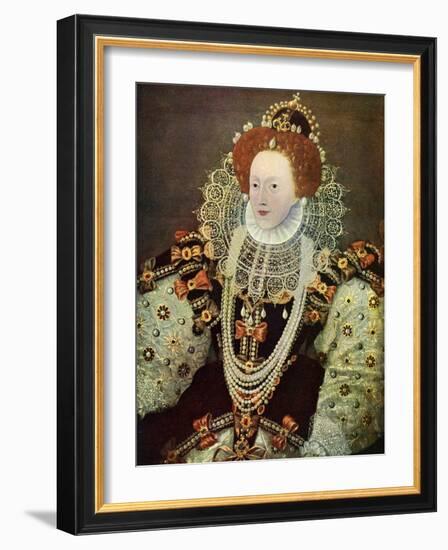 Elizabeth I, Queen of England and Ireland, C1588, (C1902-190)-George Gower-Framed Giclee Print