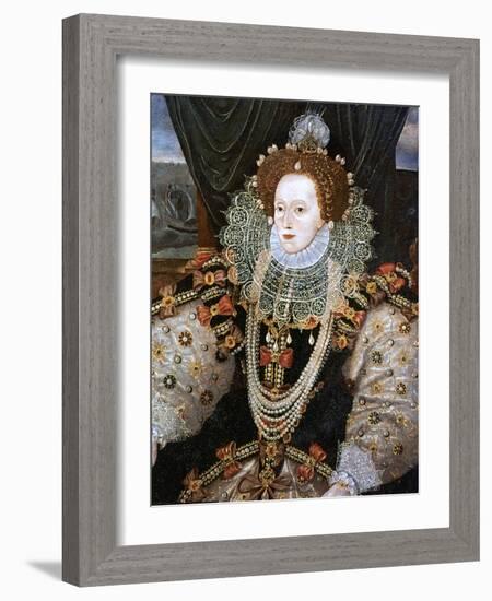 Elizabeth I, Queen of England and Ireland, C1588-George Gower-Framed Giclee Print