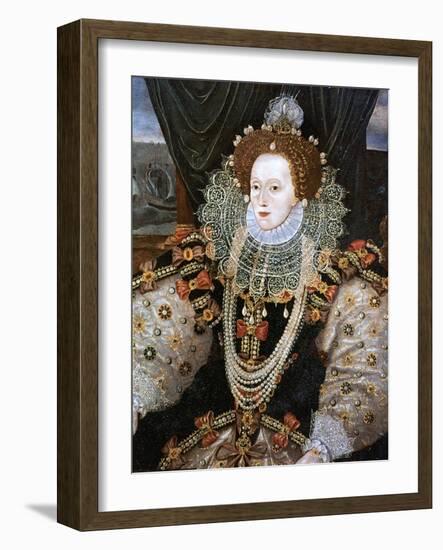 Elizabeth I, Queen of England and Ireland, C1588-George Gower-Framed Giclee Print