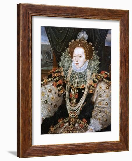 Elizabeth I, Queen of England and Ireland, C1588-George Gower-Framed Giclee Print