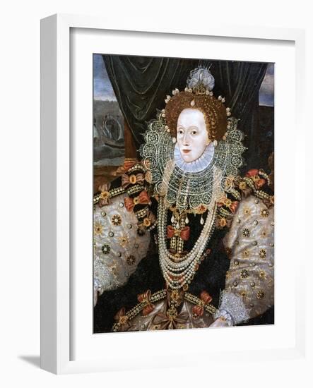 Elizabeth I, Queen of England and Ireland, C1588-George Gower-Framed Giclee Print