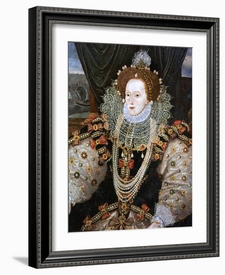 Elizabeth I, Queen of England and Ireland, C1588-George Gower-Framed Giclee Print