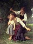 A Young Girl Holding a Basket of Grapes-Elizabeth Jane Gardner Bouguereau-Framed Premier Image Canvas