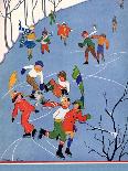 Children Ice Skating, 1935-Elizabeth Jones-Mounted Giclee Print