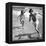 Elizabeth Liz Taylor and Roddy Mcdowall Playing on the Beach 1948-null-Framed Stretched Canvas