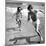 Elizabeth Liz Taylor and Roddy Mcdowall Playing on the Beach 1948-null-Mounted Photo