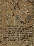 Silk-On-Linen Needlework Sampler, Dated 1802-Elizabeth Ludlow-Laminated Giclee Print