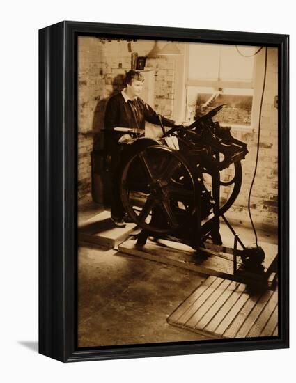 Elizabeth McCausland at her Printing Press, ca. 1935; Archive of American Art-null-Framed Premier Image Canvas