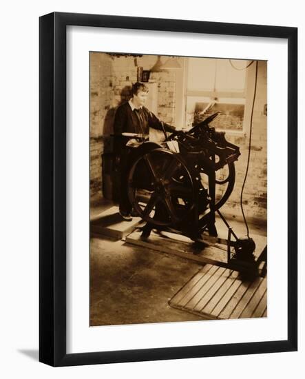 Elizabeth McCausland at her Printing Press, ca. 1935; Archive of American Art-null-Framed Photographic Print