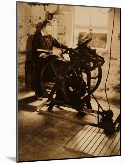 Elizabeth McCausland at her Printing Press, ca. 1935; Archive of American Art-null-Mounted Photographic Print