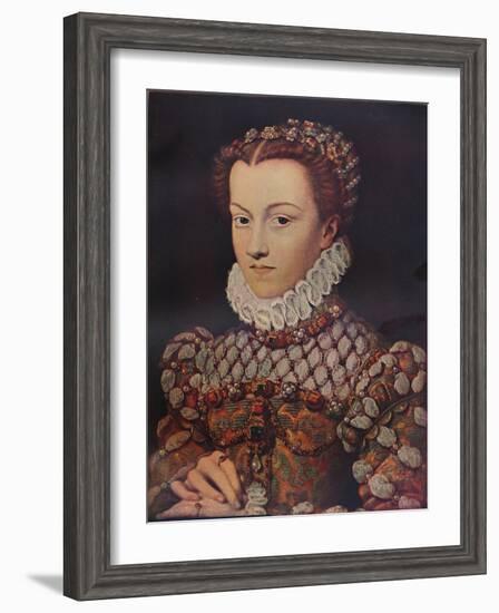 Elizabeth of Austria, (1554-1592), wife of King Charles IX (1550-1574), c1571, (1911)-Francois Clouet-Framed Giclee Print