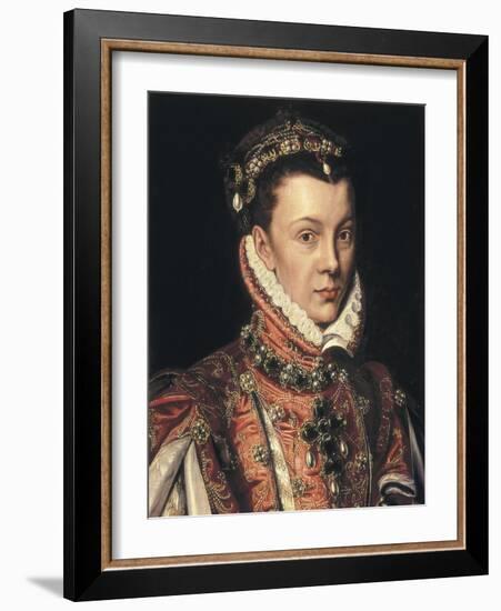 Elizabeth of Valois-Alonso Sanchez Coello-Framed Art Print