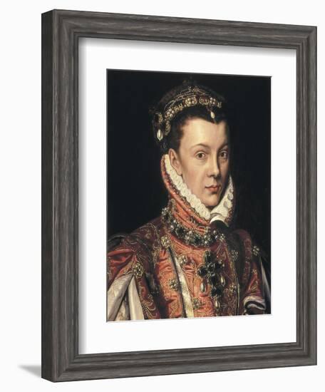 Elizabeth of Valois-Alonso Sanchez Coello-Framed Art Print