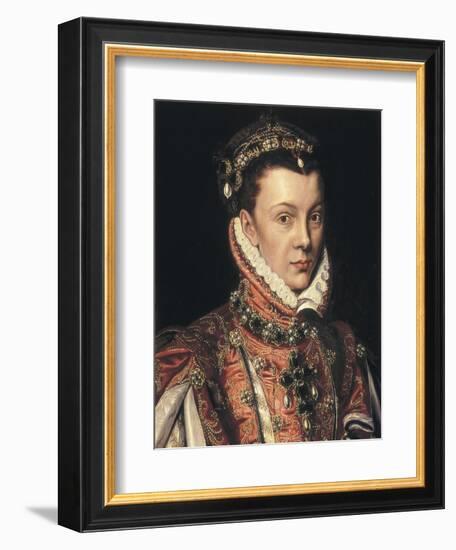 Elizabeth of Valois-Alonso Sanchez Coello-Framed Art Print