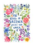 Greener Grass (Blue Background)-Elizabeth Rider-Framed Giclee Print