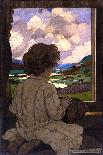 Miguela, Kneeling Still, Put it to Her Lip-Elizabeth Shippen Green-Framed Art Print