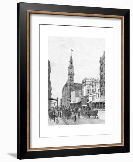 Elizabeth Street, Melbourne, Victoria, Australia, 1886-W Mollier-Framed Giclee Print