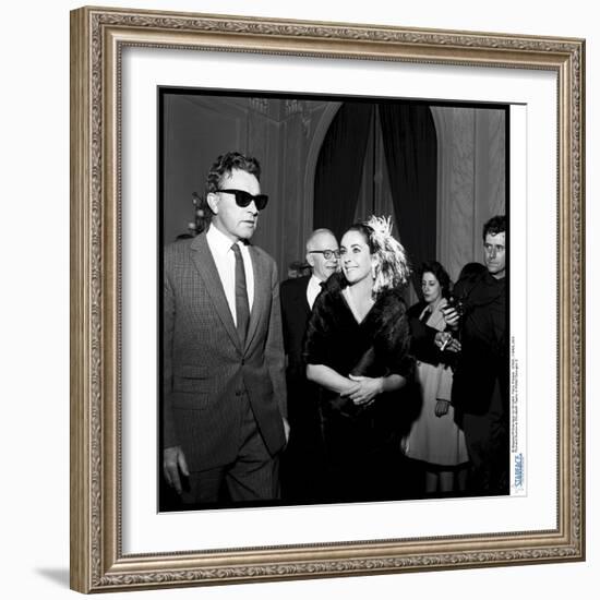 Elizabeth Taylor and Her Husband Richard Burton at a Party-Therese Begoin-Framed Photographic Print