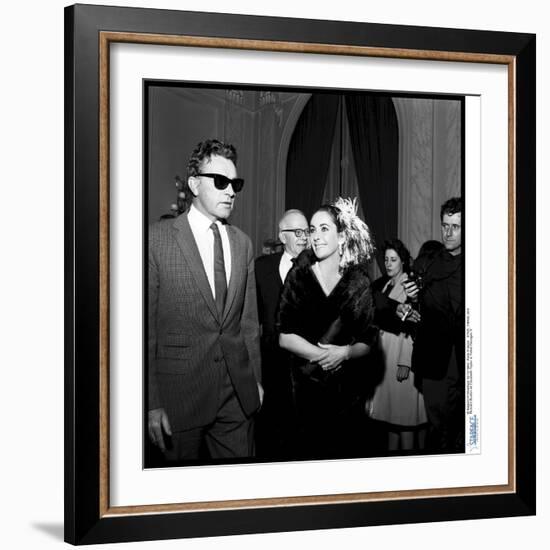 Elizabeth Taylor and Her Husband Richard Burton at a Party-Therese Begoin-Framed Photographic Print