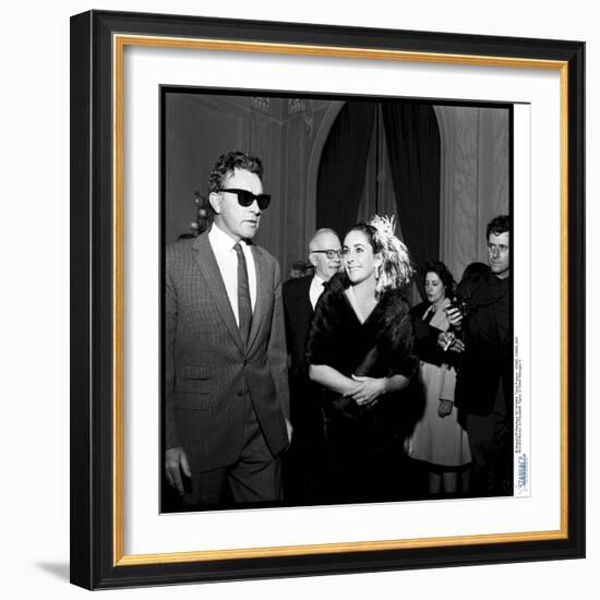 Elizabeth Taylor and Her Husband Richard Burton at a Party-Therese Begoin-Framed Photographic Print