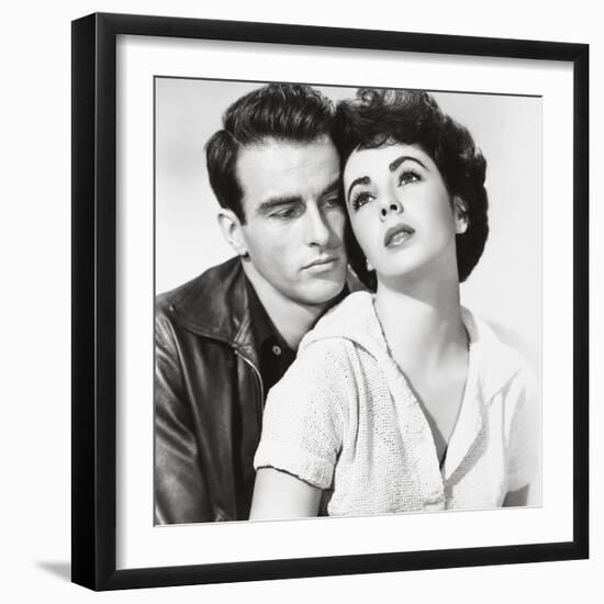 Elizabeth Taylor, Montgomery Clift, "A Place In the Sun" Directed by George Stevens-null-Framed Photographic Print