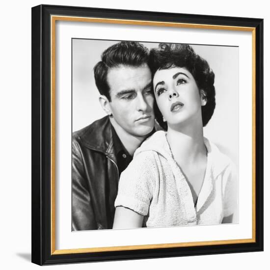 Elizabeth Taylor, Montgomery Clift, "A Place In the Sun" Directed by George Stevens-null-Framed Photographic Print