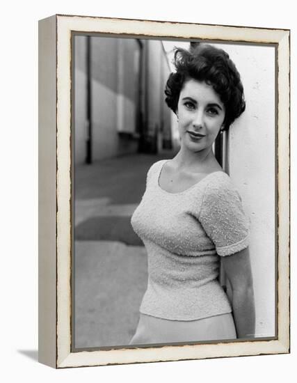Elizabeth Taylor Outside of Sound Stages during Filming of A Place in the Sun-Peter Stackpole-Framed Premier Image Canvas