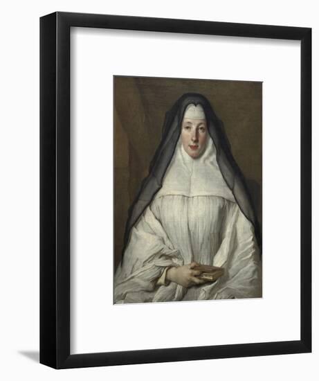Elizabeth Throckmorton, Canoness of the Order of the Dames Augustines Anglaises-Nicolas de Largillierre-Framed Art Print