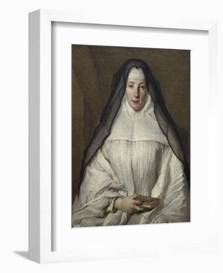 Elizabeth Throckmorton, Canoness of the Order of the Dames Augustines Anglaises-Nicolas de Largillierre-Framed Art Print