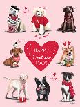 Puppy Love Happy Valentines Day I-Elizabeth Tyndall-Art Print