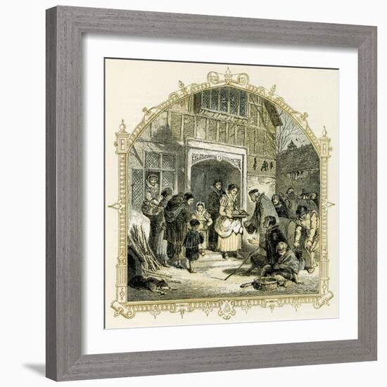 Elizabethan Christmas scene-Myles Birket Foster-Framed Giclee Print