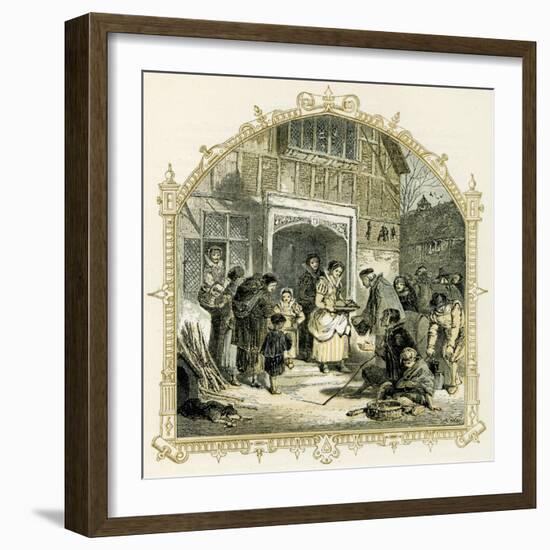 Elizabethan Christmas scene-Myles Birket Foster-Framed Giclee Print