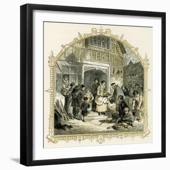 Elizabethan Christmas scene-Myles Birket Foster-Framed Giclee Print