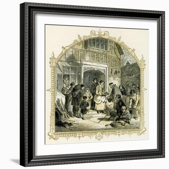 Elizabethan Christmas scene-Myles Birket Foster-Framed Giclee Print