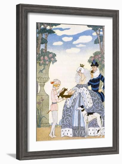 Elizabethan England, from 'The Art of Perfume', Pub. 1912 (Pochoir Print)-Georges Barbier-Framed Giclee Print