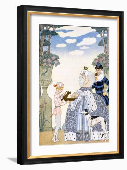 Elizabethan England, from 'The Art of Perfume', Pub. 1912 (Pochoir Print)-Georges Barbier-Framed Giclee Print