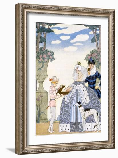 Elizabethan England, from 'The Art of Perfume', Pub. 1912 (Pochoir Print)-Georges Barbier-Framed Giclee Print
