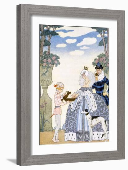 Elizabethan England, from 'The Art of Perfume', Pub. 1912 (Pochoir Print)-Georges Barbier-Framed Giclee Print