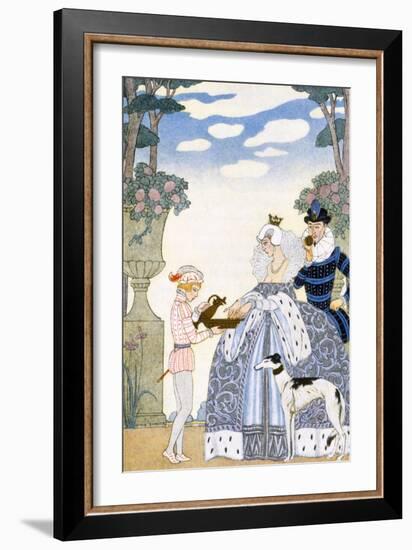 Elizabethan England, from 'The Art of Perfume', Pub. 1912 (Pochoir Print)-Georges Barbier-Framed Giclee Print