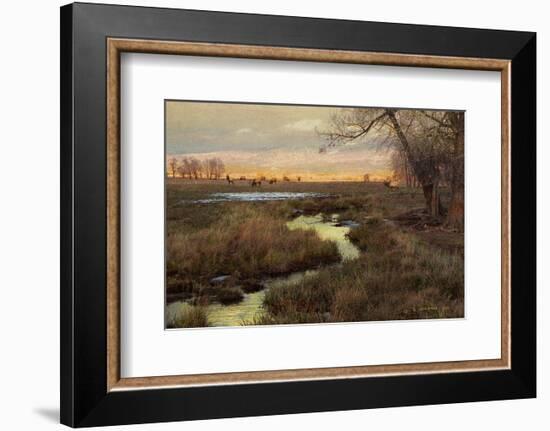 Elk and Creek-Chris Vest-Framed Art Print