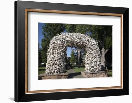 Elk Antler Arch, Town Square, Jackson Hole, Wyoming, United States of America, North America-Richard Maschmeyer-Framed Photographic Print