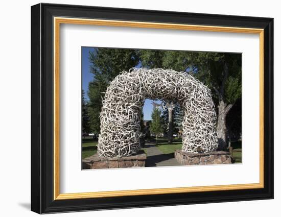 Elk Antler Arch, Town Square, Jackson Hole, Wyoming, United States of America, North America-Richard Maschmeyer-Framed Photographic Print