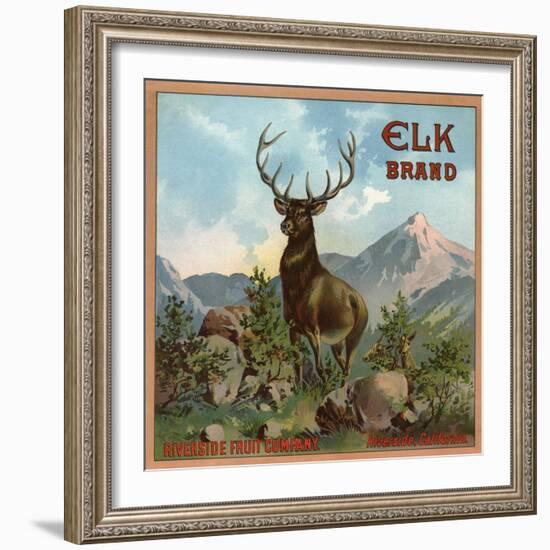 Elk Brand - Riverside, California - Citrus Crate Label-Lantern Press-Framed Art Print