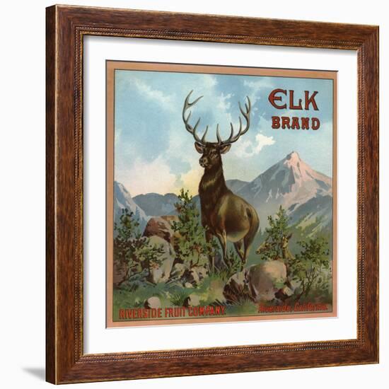 Elk Brand - Riverside, California - Citrus Crate Label-Lantern Press-Framed Art Print