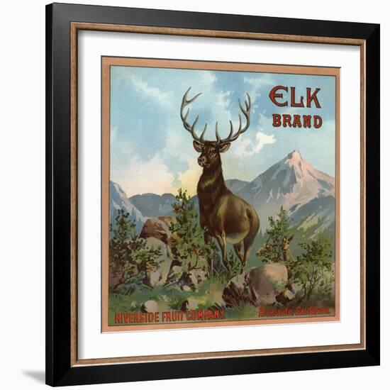 Elk Brand - Riverside, California - Citrus Crate Label-Lantern Press-Framed Art Print